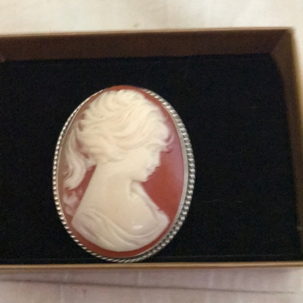 Hand carved Cameo Pin
